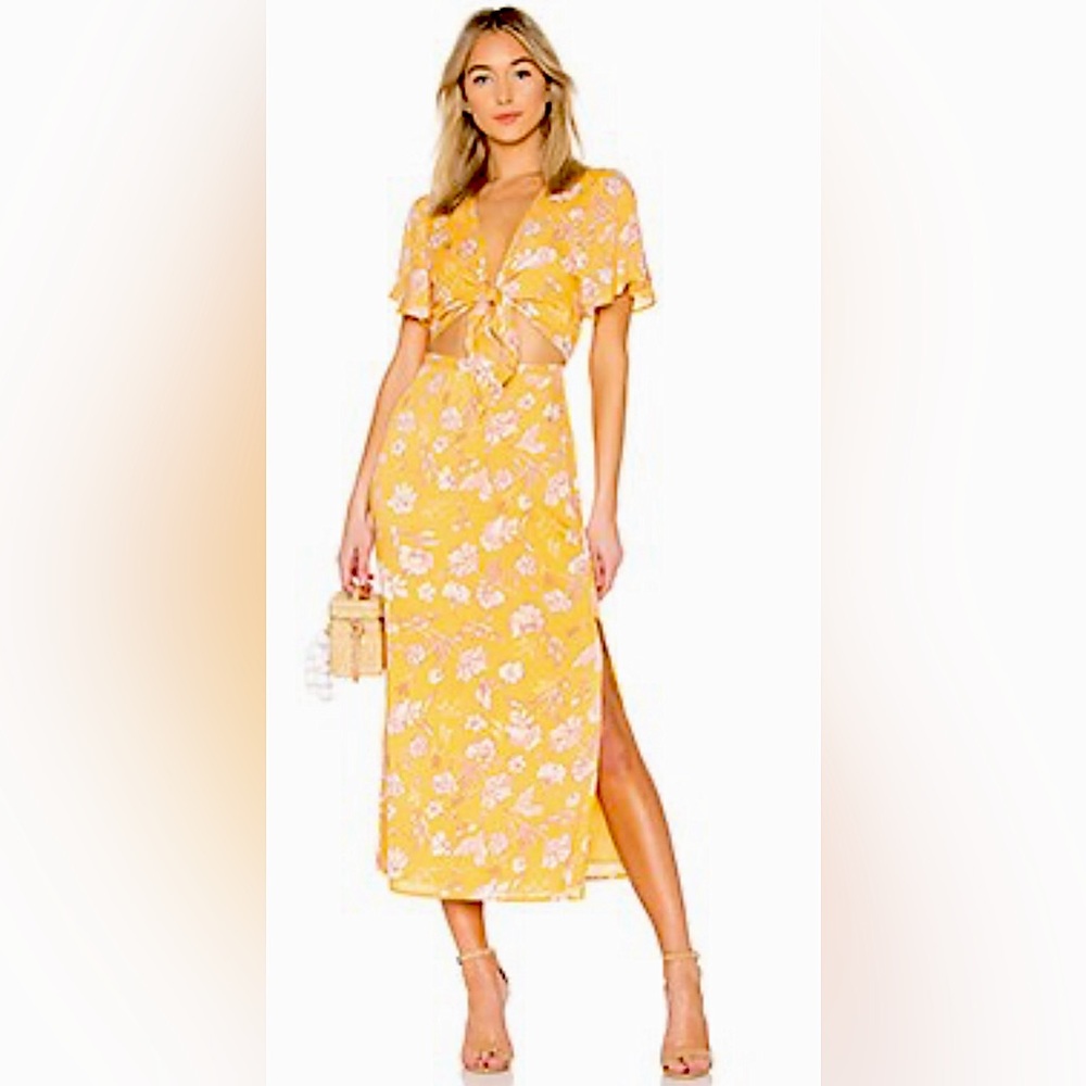 Amuse Society - Floral Tie Front Dress. Size Small.